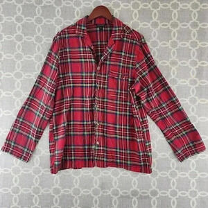 Banana Republic Red plaid Button Up Pajamas top Men's M